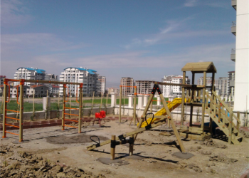 Tek Kuleli Çift Kaydıraklı Ahşap Çocuk Parkı AGÇP 02