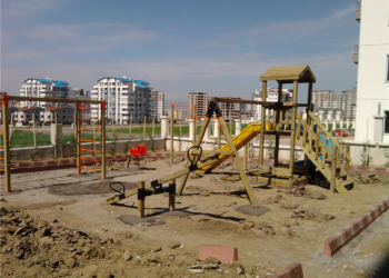 Tek Kuleli Çift Kaydıraklı Ahşap Çocuk Parkı AGÇP 02