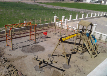 Tek Kuleli Çift Kaydıraklı Ahşap Çocuk Parkı AGÇP 02