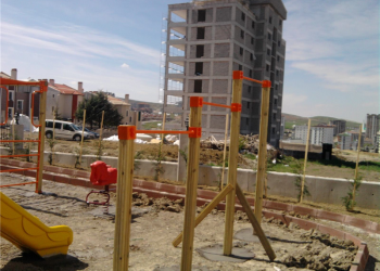 Tek Kuleli Çift Kaydıraklı Ahşap Çocuk Parkı AGÇP 02